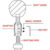 GSTP Car Silver Tone Gear Shift Knob Adapter Fit for Non Threaded Shifter